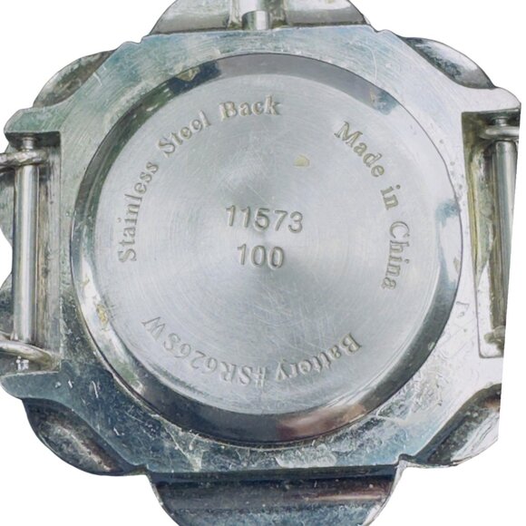 Upcycled  Vntg Rhinestone Watch w ith Danish Blue Willow China Icon Centerpiece - Picture 6 of 11